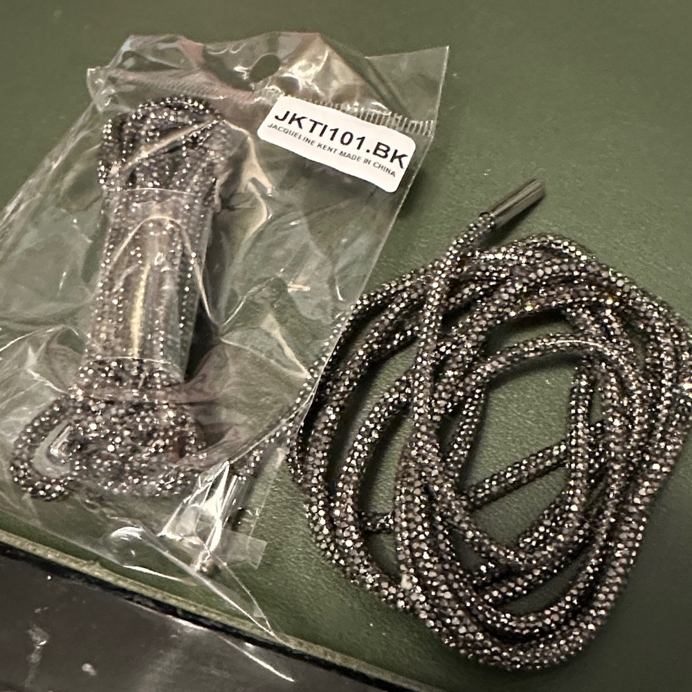 Sparkle Black Rhinestone shoelaces or hoodie cord